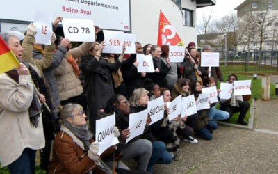 Grève à Chanteloup des services sociaux et médico-sociaux du Conseil Départemental des Yvelines